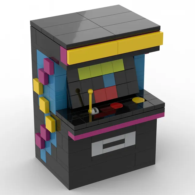 Retro arcade cabinet: brick model render
