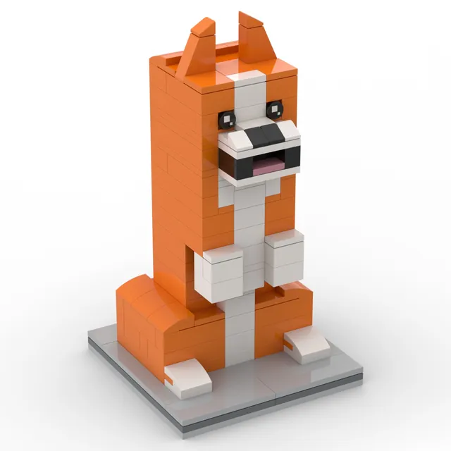 Begging corgi: brick model render