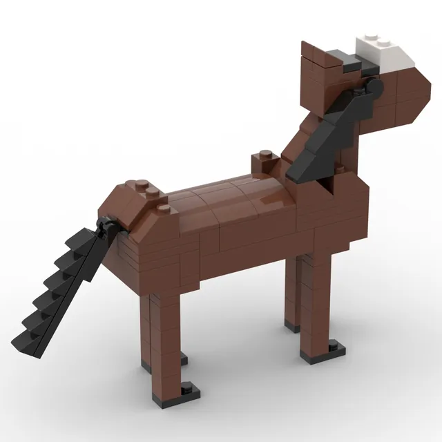Brown horse: brick model render
