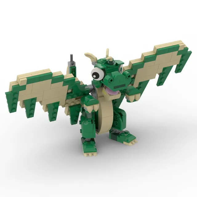 Emerald dragon: brick model render
