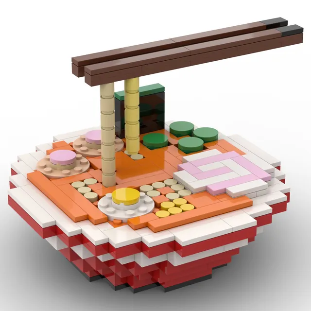 Floating noodle bowl: brick model render