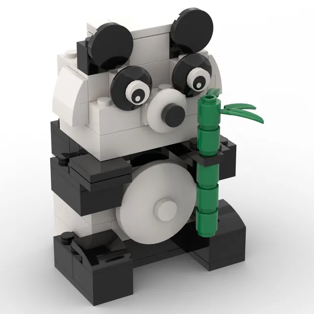 Giant panda: brick model render