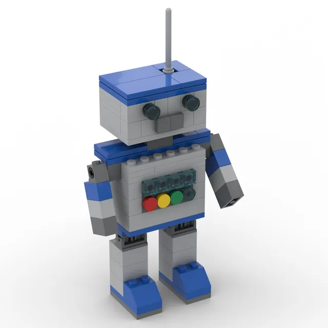 Friendly humanoid robot: brick model render
