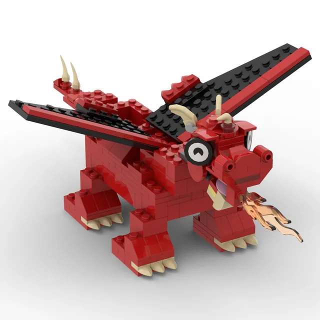 Red dragon: brick model render