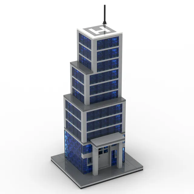 Glass skyscraper: brick model render
