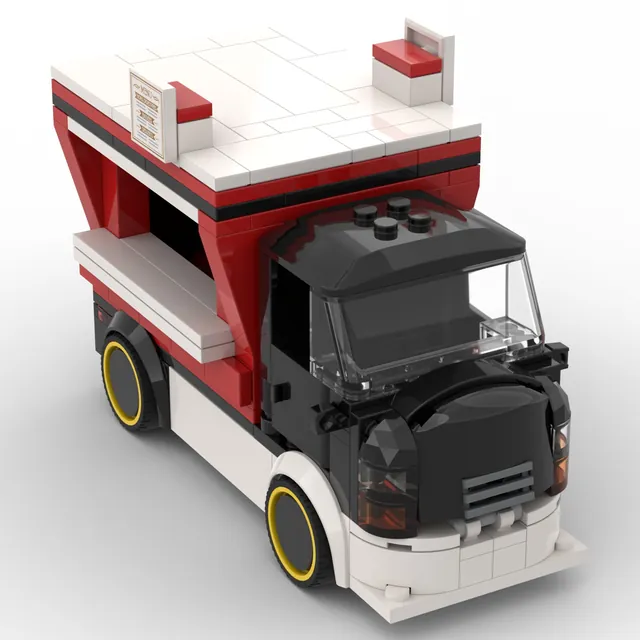 Smooth-sided food truck: brick model render