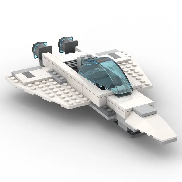 Starfighter spaceship: brick model render