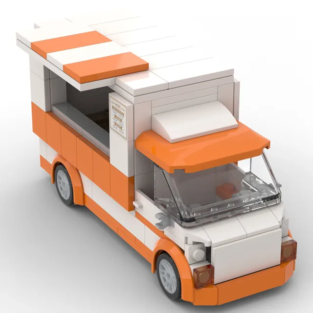 Street kitchen food truck: brick model render