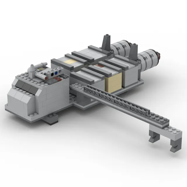 The Last Invoice, a patched-up freighter: brick model render